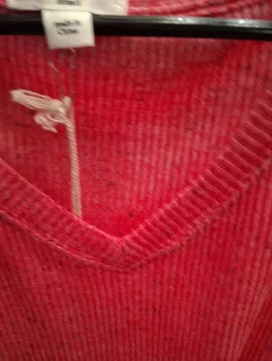 dylan Coral Pink V-Neck Ruffle-Shoulder Pullover - Picture 7 of 15